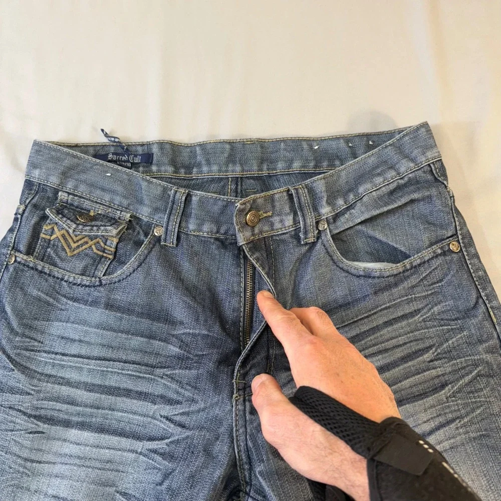 Jeans Sacred Cult Denim Jeans Mens 32x30 Blue Wash Straight Leg Pants  Handsome!